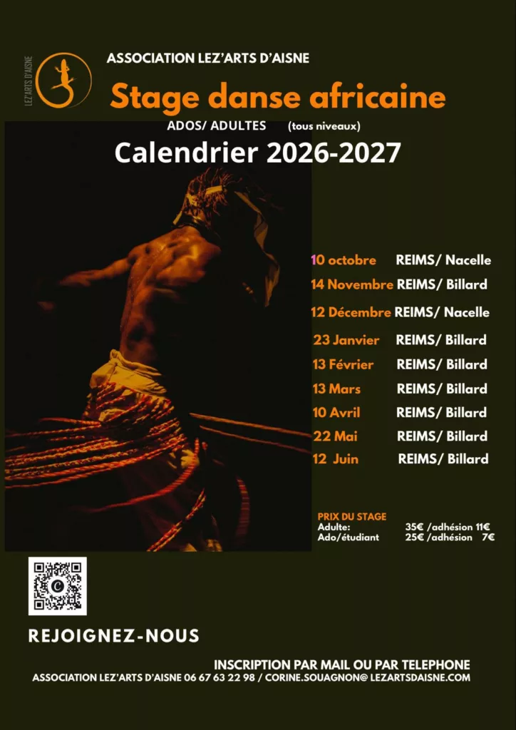 Stages danse africaine-Reims 2026-2027